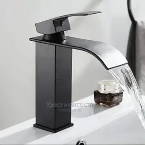 Black Fountain Flow Basin Mixer Tap QR