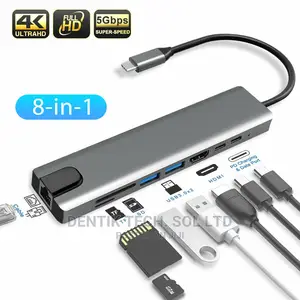 8 in 1 Type-C Type C Usb-C to Hdmi Rj45 Gigabit Ethernet Ada