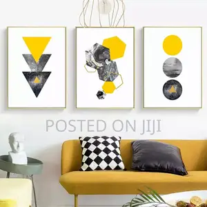 Yellow Marble Nordic Deer Canvas Printing