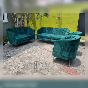 7seater Fabric Sofa With a Plated Gold Legs