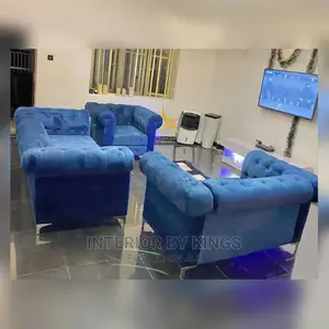 Luxury 6 Seater Chesterfield Fabric Sofa Chair.