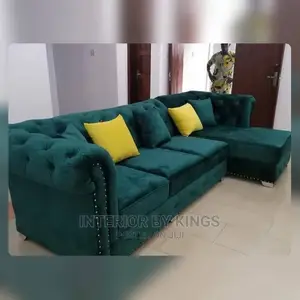 L-Shaped Chesterfield Sofa Tufted to Perfection