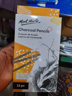 Mont Marte Soft Medium Hard Black Sketch Charcoal Pencil
