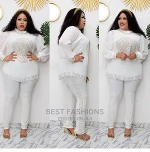 White Female Chiffon Top and Trousers
