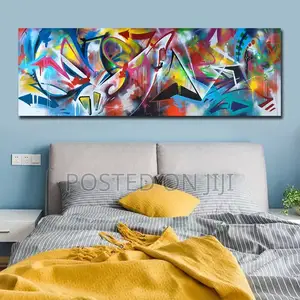 Blue and Yellow Abstract Colors Wall Art