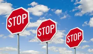 Traffic Sign Stop Height Rigid Aluminum White on Red