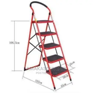 Multipurpose 5 Step Foldable Steel Ladder Home and Office