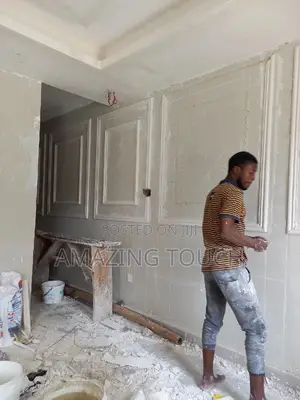 Pop Ceiling Design, Tv Stand, Wall Screeding Painting