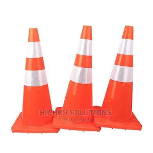Safety Traffic Cone With Reflectors-Red