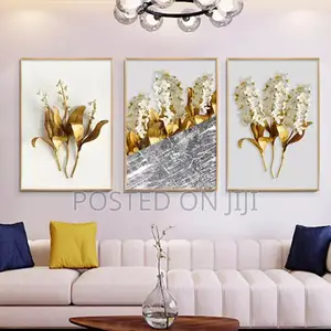 Abstract Gold Leaf Flower Wall Art