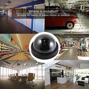 Dummy Fake Dome Camera Surveillance CCTV Security Flashing