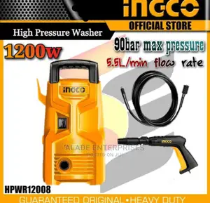 Ingco Electric Car High Pressure Washer 1200w 90bar 1350psi