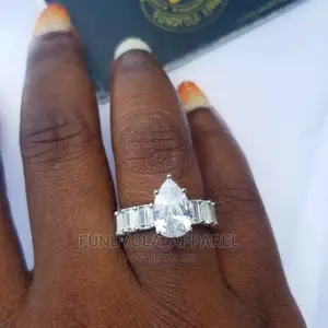 Pear Shape 925 Sterling Silver Engagement Ring