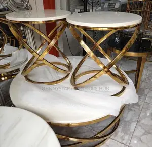 Italian Unique Marble Center Tables With 2 Side Stools