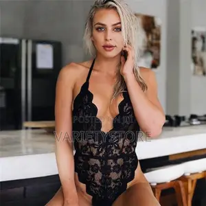 1-Piece Lingerie for Women Backless Deep v Lace Bodysuit