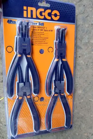 Ingco HCCPS01180 7" Circlip Pliers 4pcs/Set, Carbon Steel