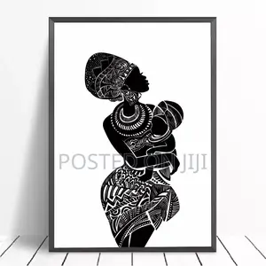 Black and White Beautiful African Woman Wall Art