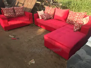 L-Shaped Fabric Sofa With Two Seater Available for Now