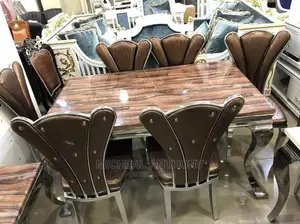 Set Of Marble Dinning With Butterfly Chairs By 6