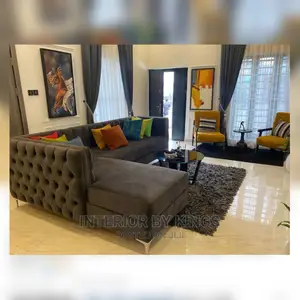L-Shaped Chesterfield Sofa With Two Singles