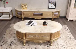 Gold Color Center Table and Tv Stand