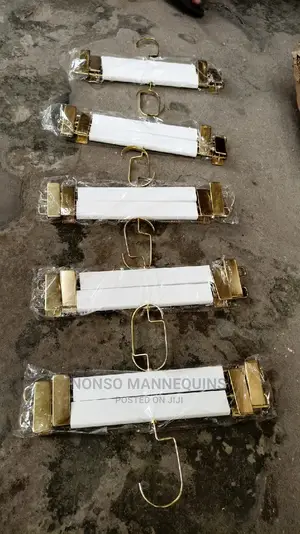 White and Gold Pure Clip Luxury Hangers