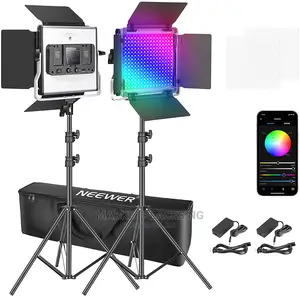 Neewer 2 Packs Dimmable 660 RGB LED Light With APP Contro
