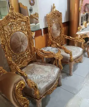New Royal Golden Chairs With a Table