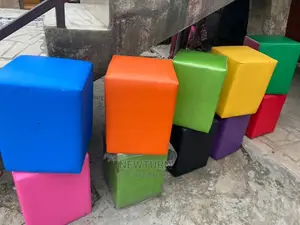 Mini Leather Padded Sofa Stools.