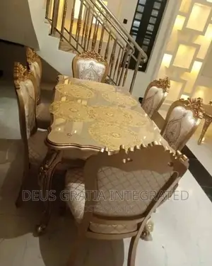 6 Seater Royal Dinning Set Gold