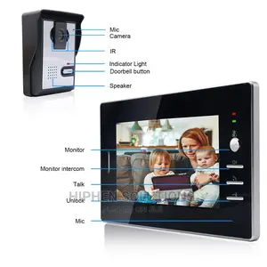 Wired Video Intercom System 7 Inch Doorbell Indoor Monitor