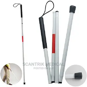 Medical Folding Blind Cane With Red End and White Stick