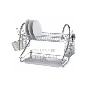 16" Stainless Steel Dish Drainer With Cup And Cutlery Holder