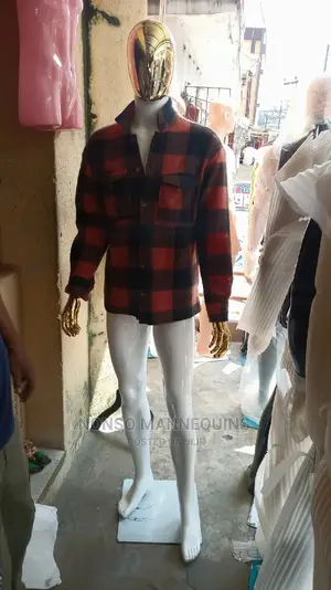 Gold And White Body Male Egg Shape Mannequin