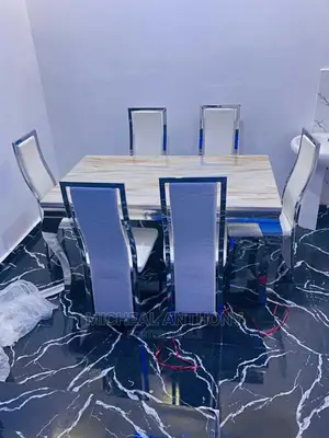 Marble Dinning by 6 Chairs