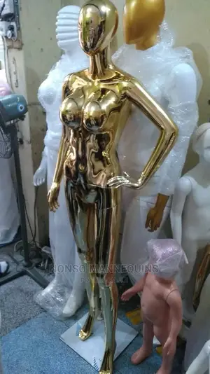 Size 10 Gold Chrome Faceless Female MANNEQUIN