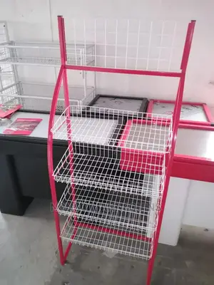 Red White 4 Steps 5 Feets Height Baskets Display Stand