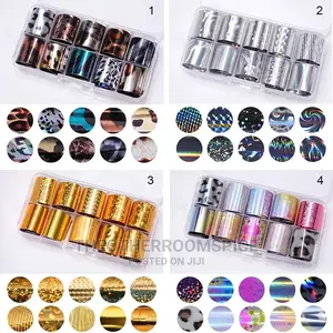 10 Design UV Gel Nail Adhesive Decals Wrap Acrylic Polygel