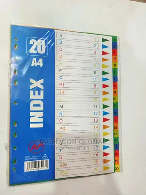 A4 1 to 20 Index File Dividers