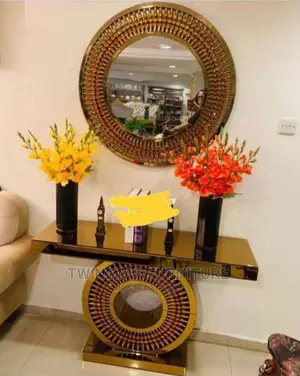 New Modern Golden Mirror Console