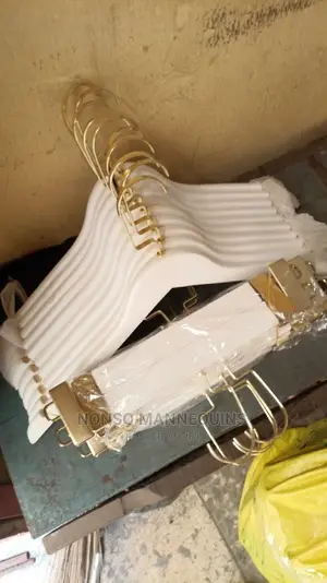 White Wooden Shirts and Trousers Hangers