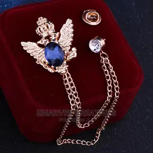 Retro Shirt Suit Tassel Bird Wing Brooch Fringed Chain