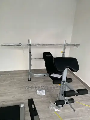 Commercial Weight Bench With Olympic Bar