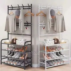 Cloth Hanger With Multifunctional 4 And 5 Tier Shoe Rack