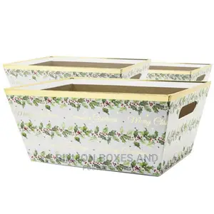 Luxury Wooden Xmas Hamper Box. Customized Gift Trunk