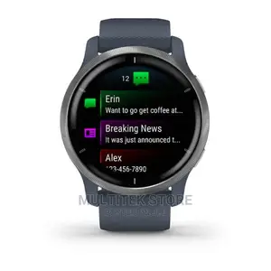 Garmin Venu 2 Silver Stainless Steel Bezel With Siliconeband