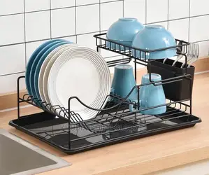 2 Tier Dish Drainer Kitchen Sink Rack