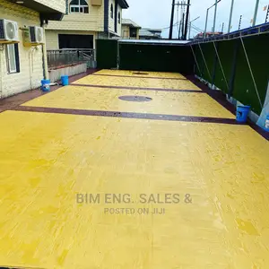 Concrete Stamped Floor Wooden Plank Line Wine Color
