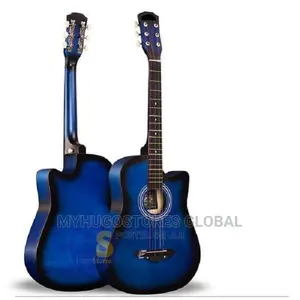 Acoustic Box Guitar With Bag and Strap - Blue