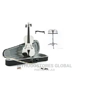 4/4 Full Size Violin With Shoulder Rest and Stand-White